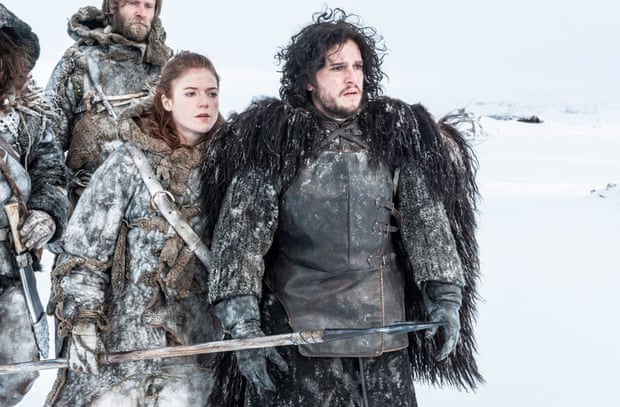 Rose Leslie and Kit Harington in season three of Game of Thrones.