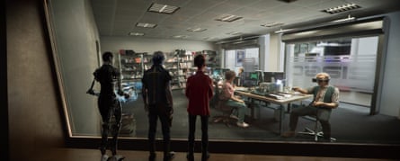 Characters live, work and study in the virtual world in Ready Player One.