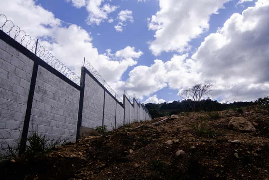 The walls around one of some 500 national guard barracks planned around Mexico.