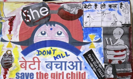 Placard protesting against female foeticide