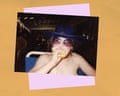 Zoe Williams, aged nine, in sunglasses and a hat on holiday
