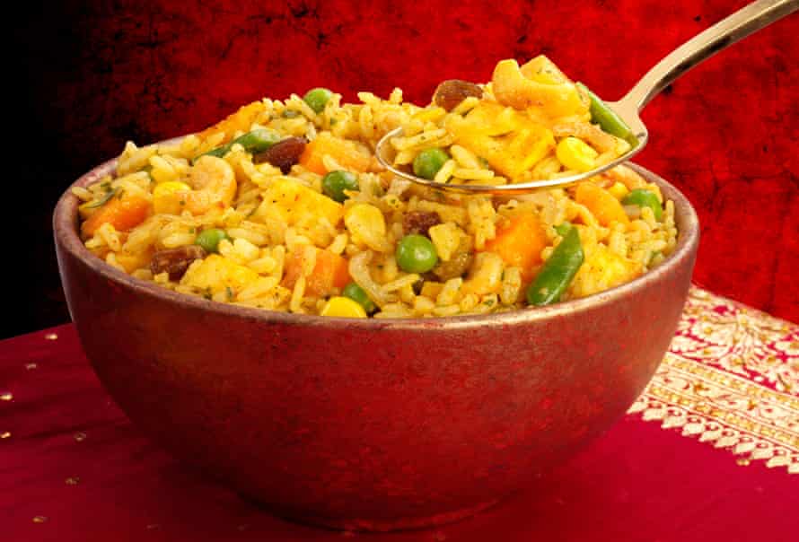 Combine frozen assorted vegetables with basmati rice for a delicious microwave biryani.