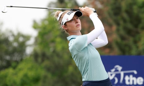 Nelly Korda plays a shot during the second round of The Chevron Championship at  Carlton Woods in Texas