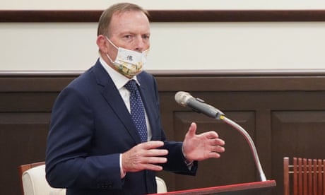 Tony Abbott, giving a speech in Taipei, says he does not believe the US and Australia could stand by and watch Taiwan be ‘swallowed up’ by China.