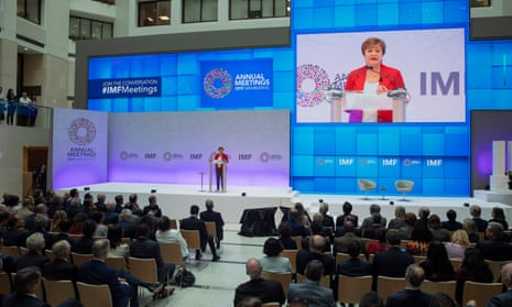 Kristalina Georgieva, managing director of the IMF, giving her curtain-raiser speech in Washington last week.