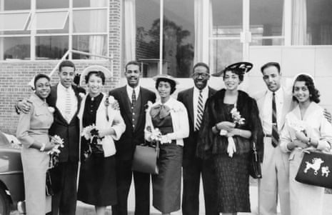 Students in dresses and suits