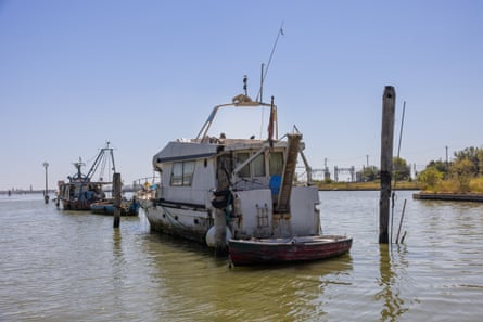 Yachts left to rot in the Venetian lagoon.