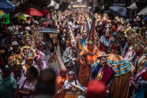Groups of traditional dancers perform during the Santa Maria Magdalena patron festival in Xico