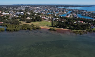 Parkland on the foreshore of Toondah Harbour in Moreton Bay, east of Brisbane.