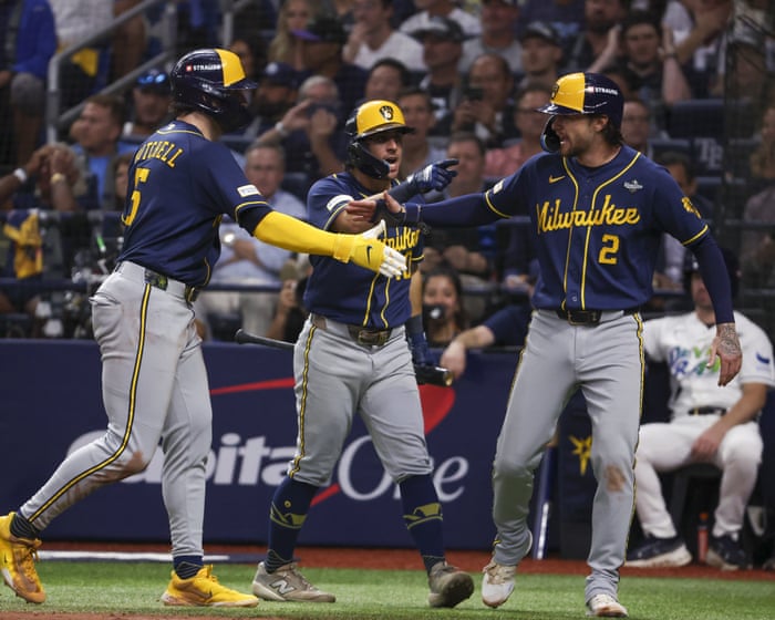 Ruthless Brewers close in on World Series sweep after crushing Rays 10-1 in Game 3