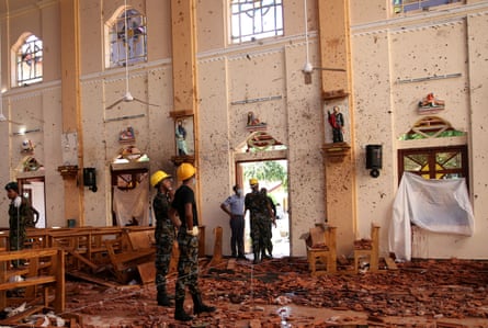 A view of the damage at St Sebastian’s church in Negombo.