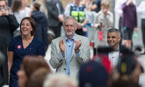 Scottish Labour leader Kezia Dugdale with Jeremy Corbyn and London mayor Sadiq Khan at a remain event the day before last week’s EU referendum.