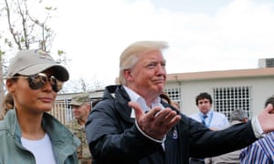 Donald and Melania Trump visit Puerto Rico after Hurricane Maria. Photograph: Reuters/Jonathan Ernst