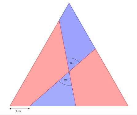 The centre of an equilateral triangle is the point where the vertical down from the top vertex meets the two perpendiculars from the sloping sides (which also go through the other two vertices.)