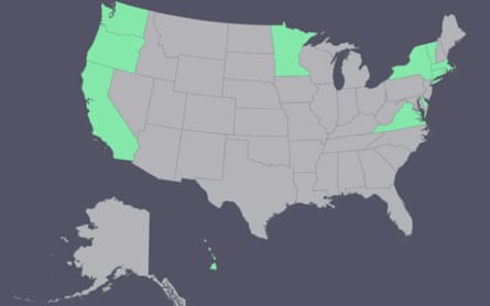 States joining the US Climate Alliance shown in green.