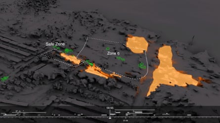 A digital map of the fire at Moria.