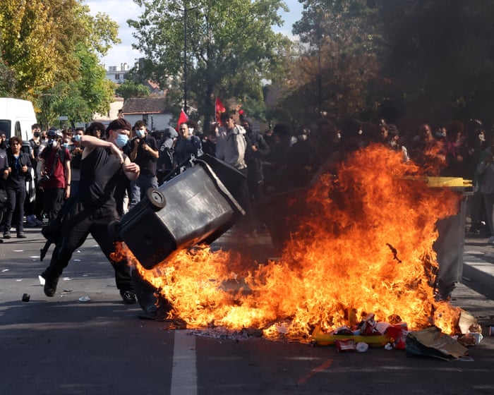 French high school protests escalate with violence reported – Europe live