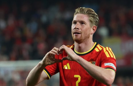 Kevin De Bruyne of Belgium celebrates after scoring the opening goal against Turkey.