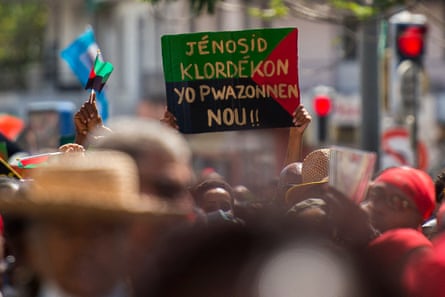A demonstration against the French authorities’ handling of the chlordecone scandal, Fort-de-France, Martinique, 27 February 2021.