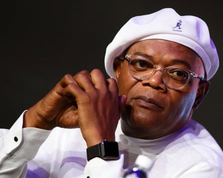 Samuel L Jackson attends the press conference for ‘Captain Marvel’ at Marina Bay Sands Expo and Convention Centre on 14 February 2019 in Singapore. (Photo by Suhaimi Abdullah/Getty Images)