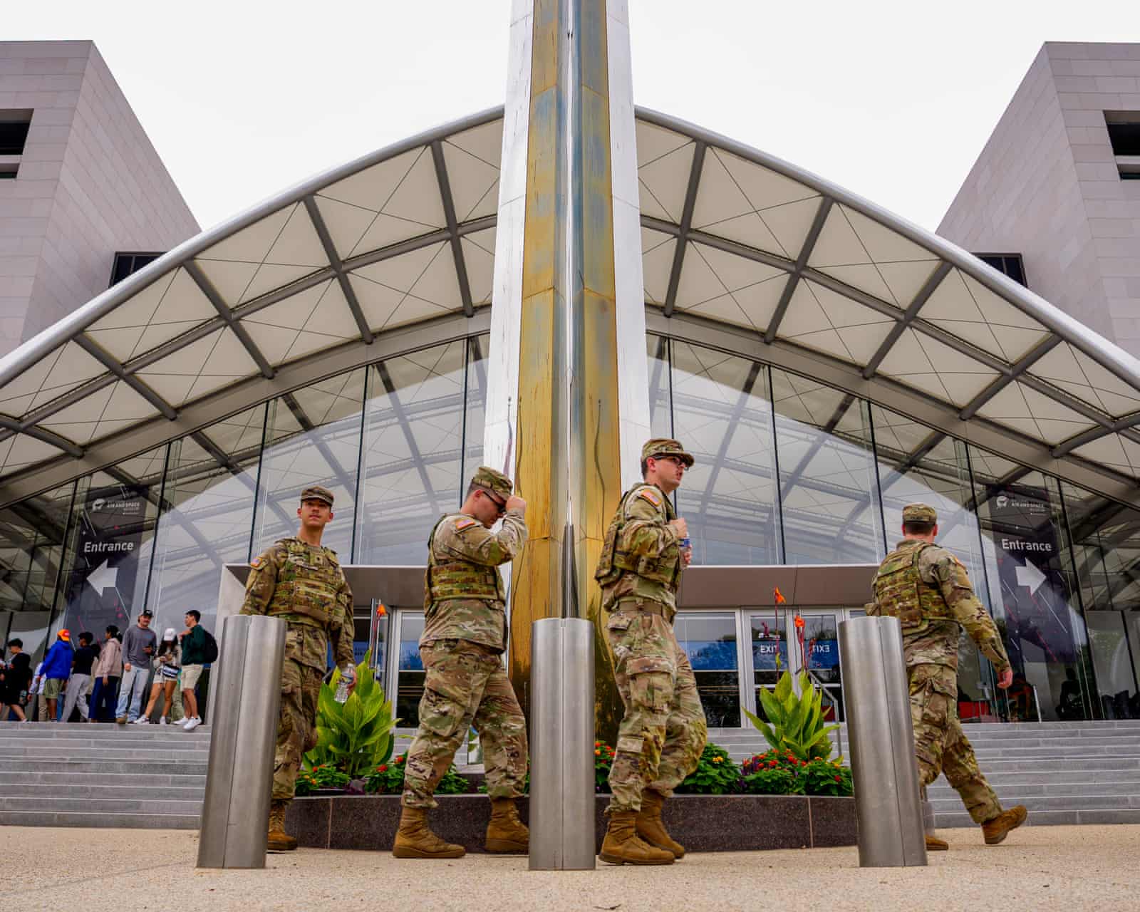National guard troops at Smithsonian National Air and Space Museum, Washington DC