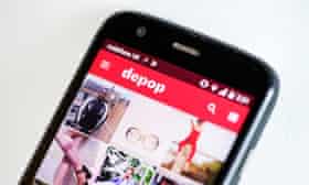 Depop app on a phone