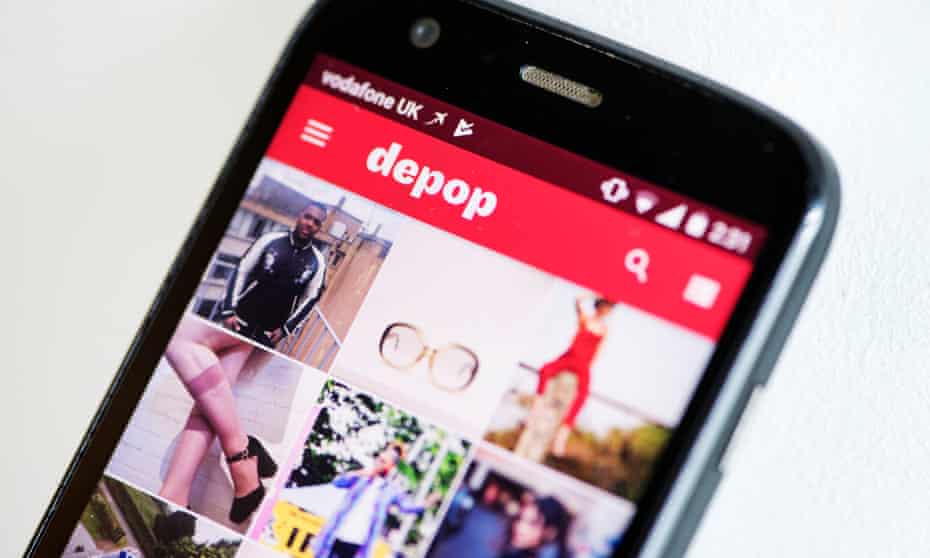 The Depop app on a phone
