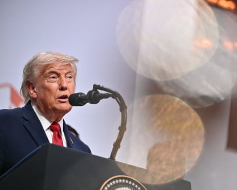 Donald Trump addresses the media at the G7 summit in Evian, France, 17 June 2026.