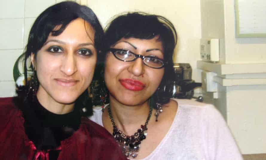 Arifa Akbar (left), and Fauzia at their parents’ home in London, around 2005.