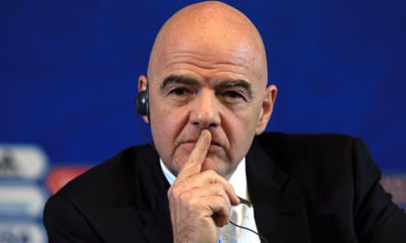 The Fifa president, Gianni Infantino, is praised in the report commissioned by football’s world governing body and the UN.