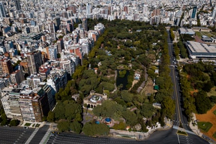Aerial view of Buenos Aires Eco-park on 14 April 2020.