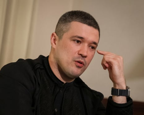 Former defence minister of Ukraine Mykhailo Fedorov speaks during an interview with Reuters last month.