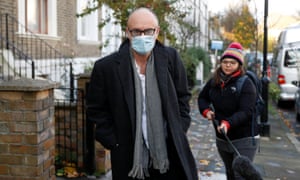 Dominic Cummings outside his home this morning.