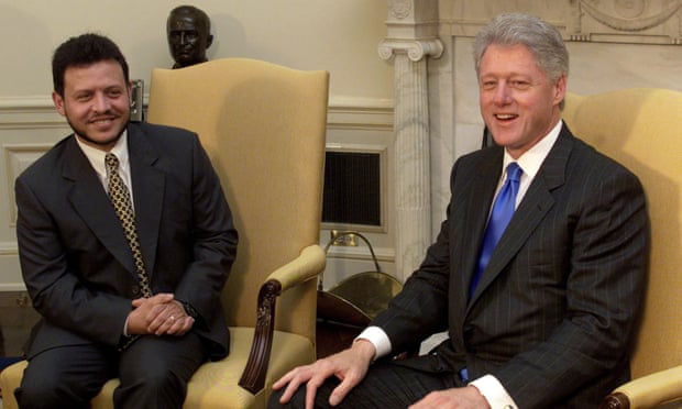 Jordan’s King Abdullah II and then-president Bill Clinton in the Oval Office of the White House in 1999.