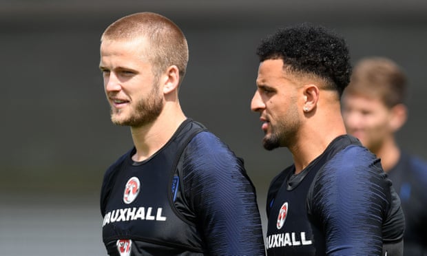 Eric Dier (left) and Kyle Walker during an England training session this month.