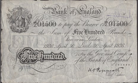 An extremely rare £500 note from the Bank of England branch in Leeds