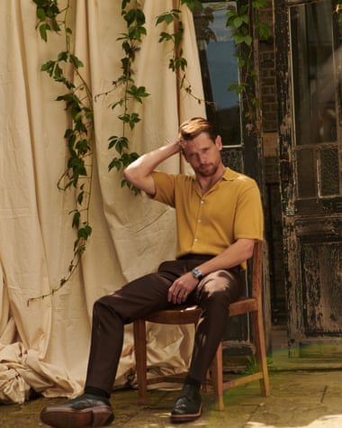 ‘Misogyny is a pig-ugly trait’: Jack wears mustard shirt by basicrights.com, brown trousers by Sefr at matchesfashion.com, watch by jaeger-lecoultre.com and shoes by grenson.com.