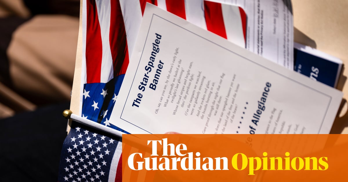 Naturalization ceremony, now with complimentary Constitution, flag, and a limited-time guarantee that your citizenship won’t be repossessed by the guy who tried to overturn an election.