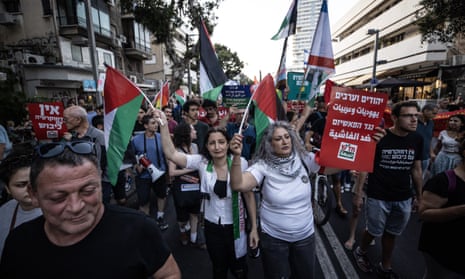 People protest in Tel Aviv earlier this month against the Netanyahu  government's plans to restrict the powers of the judiciary