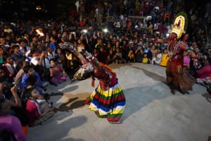 Peformance during Indra Jatra festival in Kathmandu