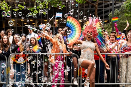 Revelers celebrate at San Francisco’s 53rd annual Pride Parade on 25 June.