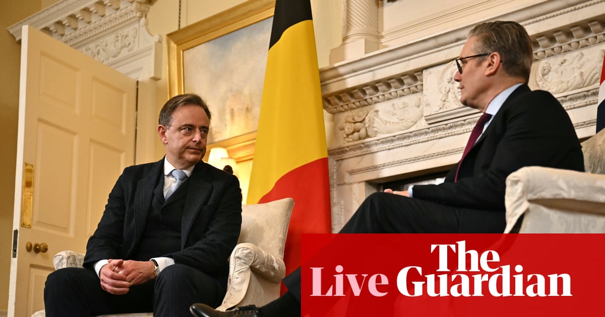 Belgian PM meets Starmer in London as debate continues on using frozen Russian assets for Ukraine – as it happened