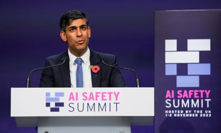 Rishi Sunak speaks at the second day of the UK Artificial Intelligence (AI) Safety Summit, at Bletchley Park in November.