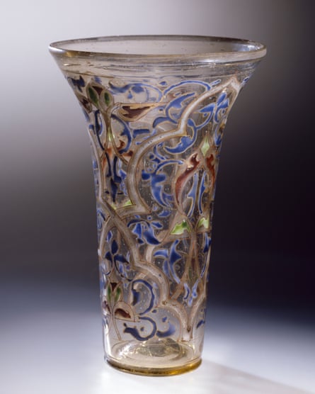 The Luck of Edenhall glass beaker.