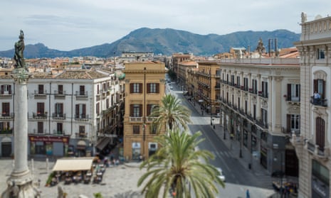 Rooftop view of Piazza San Domenico in Palermo, Sicily