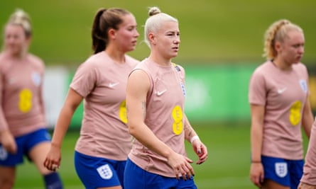 The England women’s football team during a training session at the Sunshine Coast stadium in Queensland, Australia on 15 July.
