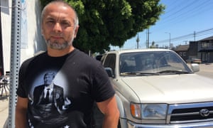 The street artist Sabo on a street in Los Angeles.