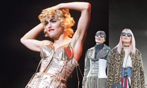 Letting loose … Madonna in a Jean-Paul Gaultier corset and street style stars.