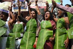 Anti-government protesters in Kolkata, India