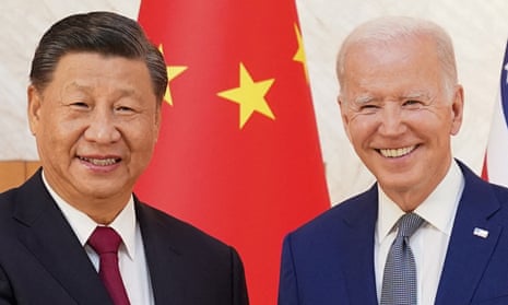The Chinese president, Xi Jinping (left), with his US counterpart, Joe Biden, on the sidelines of the G20 leaders' summit in Bali